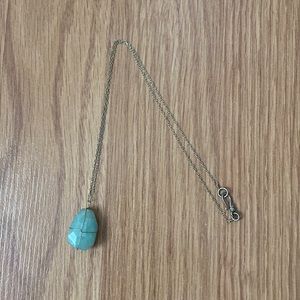 ❤️ Banana Republic Teal Stone with Gold Necklace NWOT